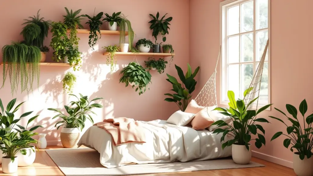 Quarto Rosa e Urban Jungle: Integrando a Natureza ao Seu Refúgio