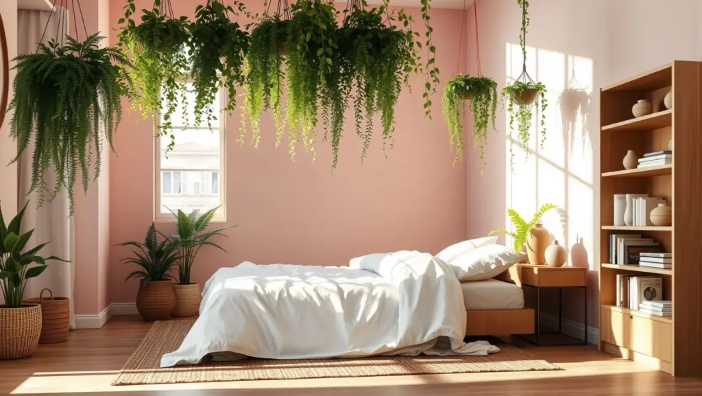 Quarto Rosa Millennial: Design Biofílico e Minimalismo