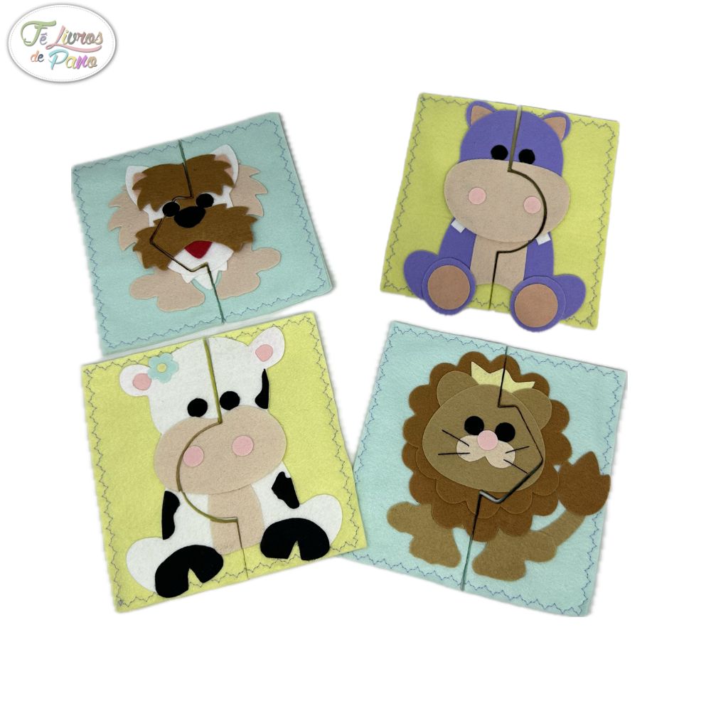 Quebra Cabeça Animais 4 Peças 15x15 ...
