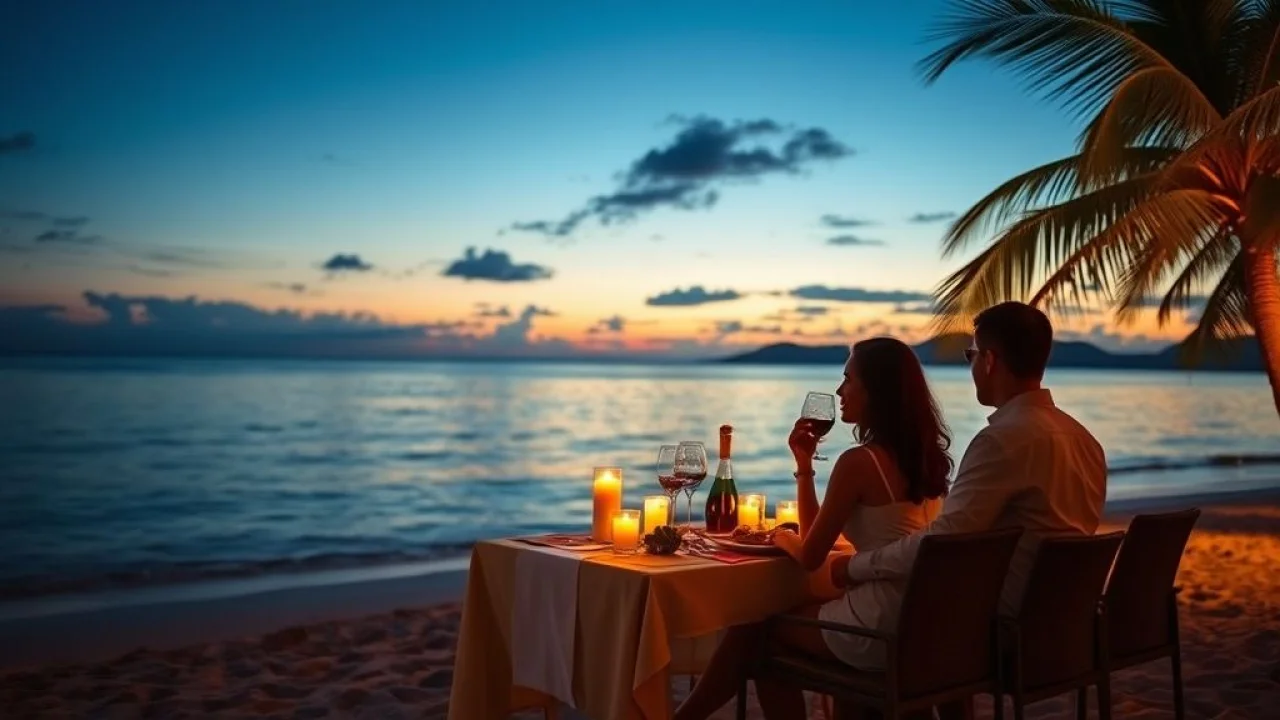 Jantar romântico ao pôr do sol na Ilha dos Frades, Salvador.