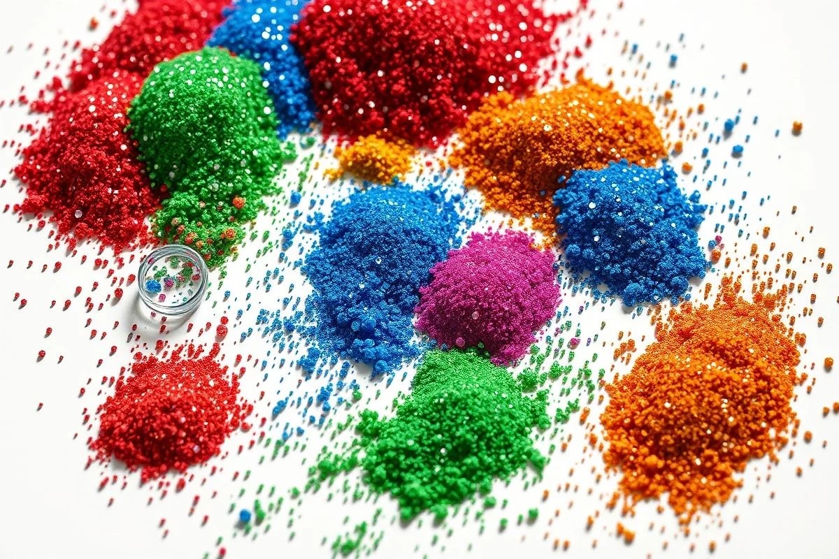 Diversos tipos de glitter para maquiagem de carnaval