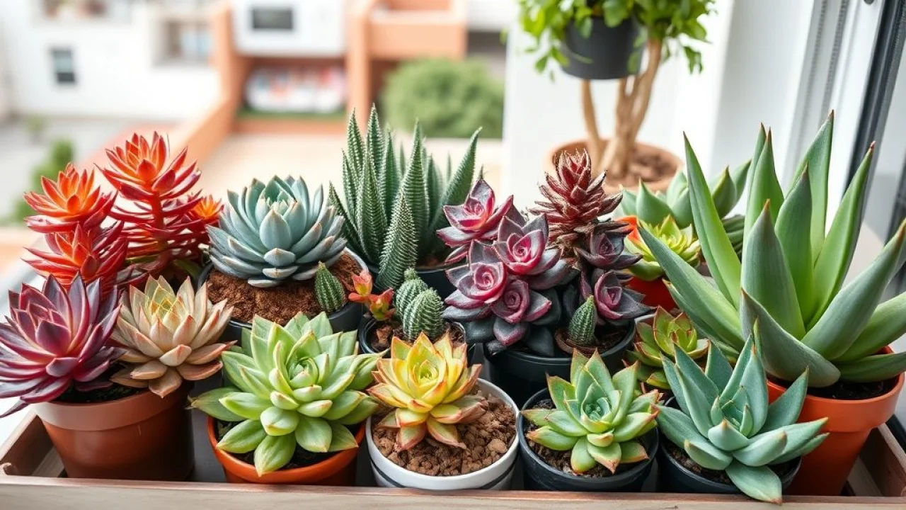 Tipos populares de suculentas: Echeveria, Sedum, Haworthia, Crassula, Aloe.