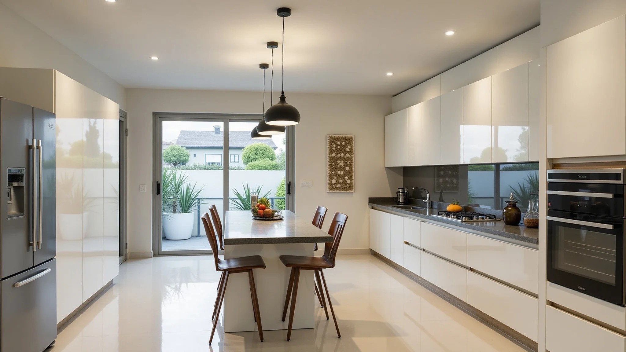 Cozinha pequena com ilha, espaço otimizado e design brasileiro.