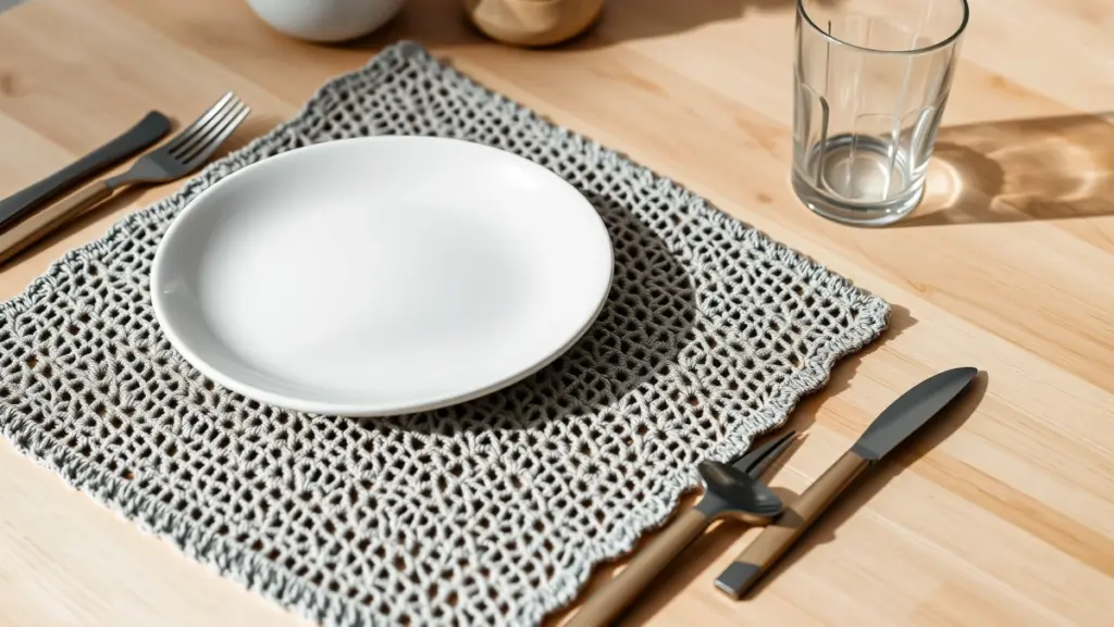 Sousplat de Crochê Moderno: Design Minimalista na Decoração