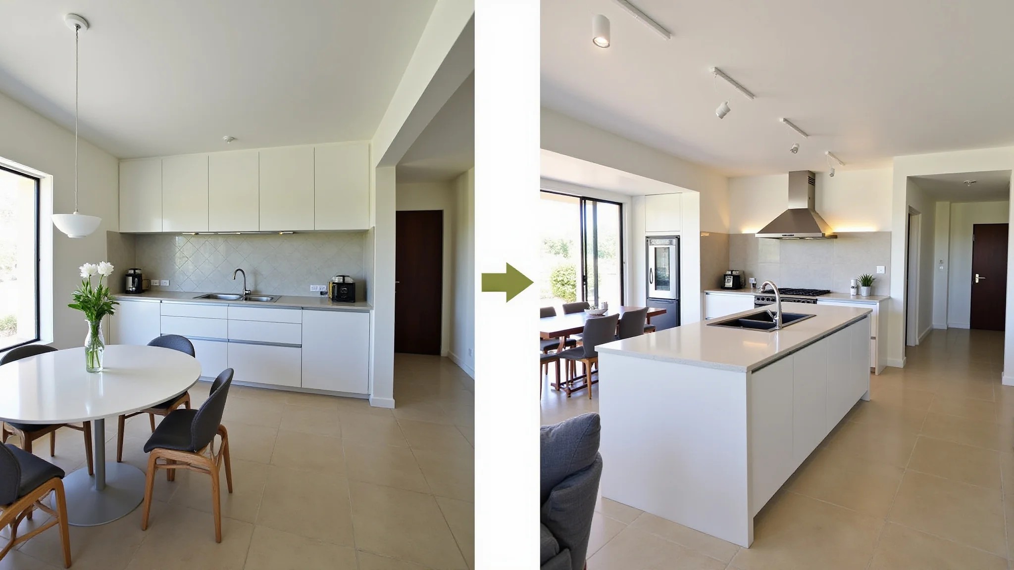 Transformação impressionante de cozinha antes e depois em lar brasileiro iluminado.