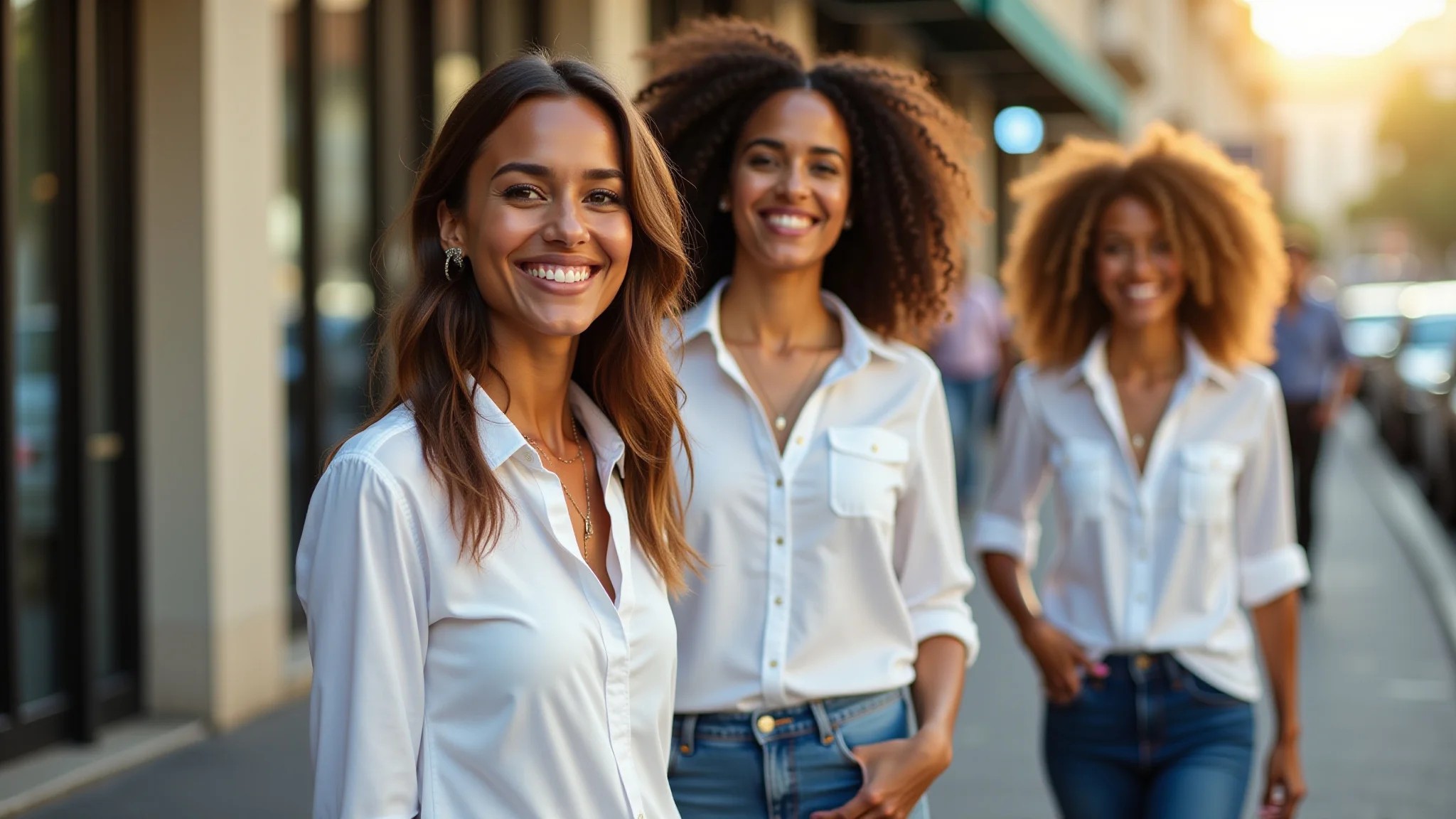 Looks estilosos com camisa branca e jeans para o dia e noite.