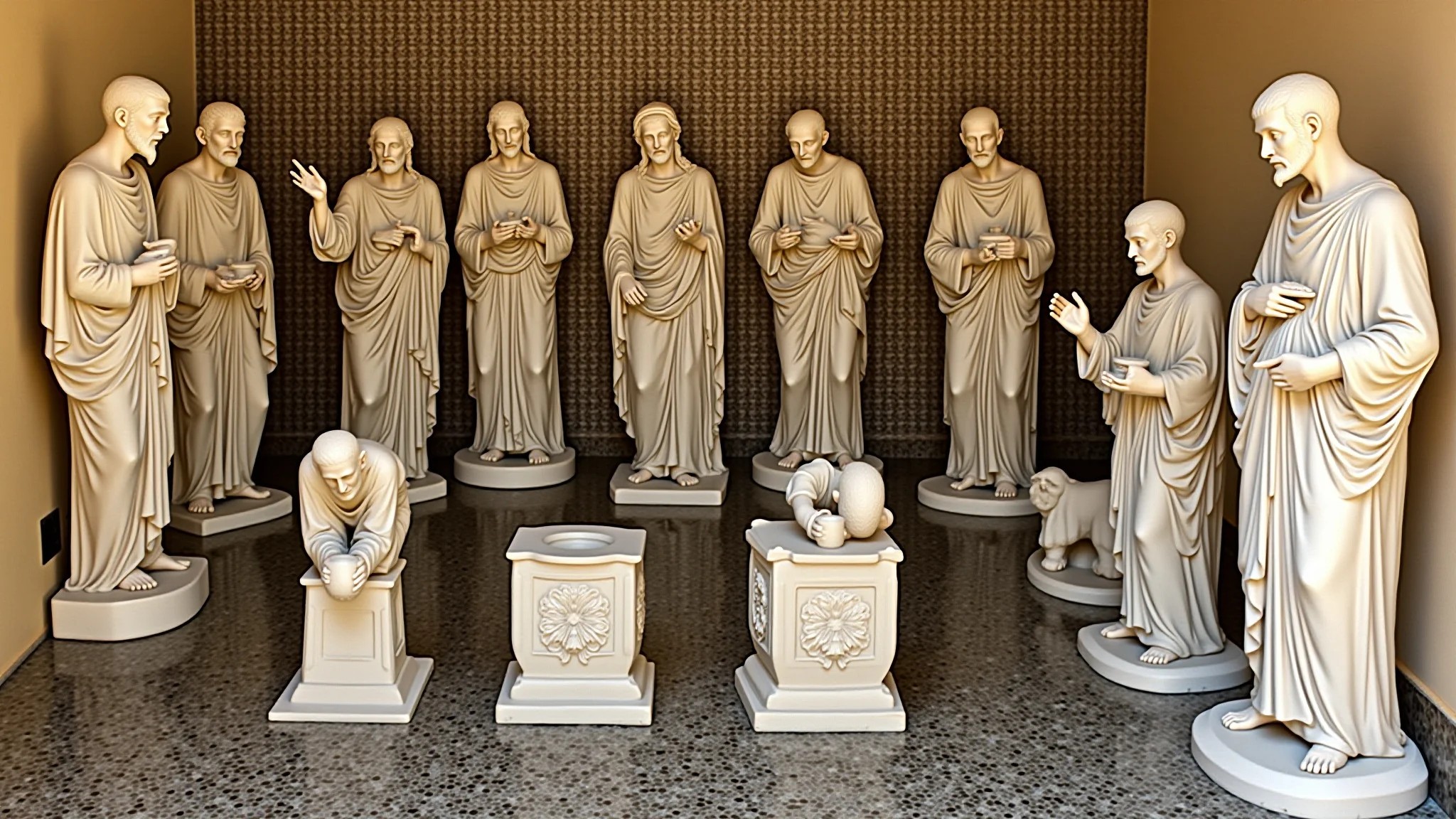 Santuário de Bom Jesus de Matosinhos em Congonhas, com esculturas dos profetas de Aleijadinho.