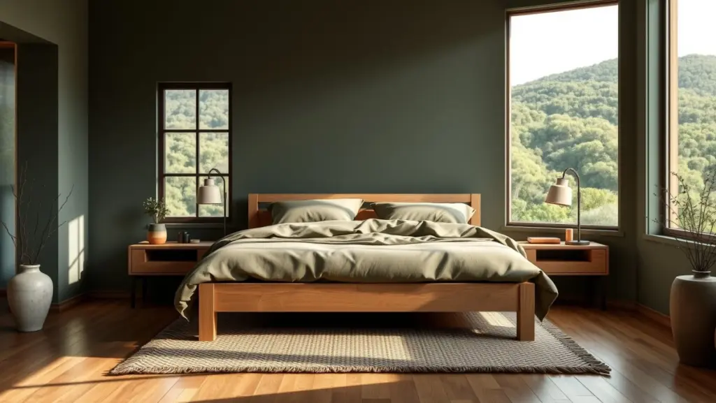 Tons de Verde no Quarto: Relaxamento e Bem-Estar para Noites Tranquilas