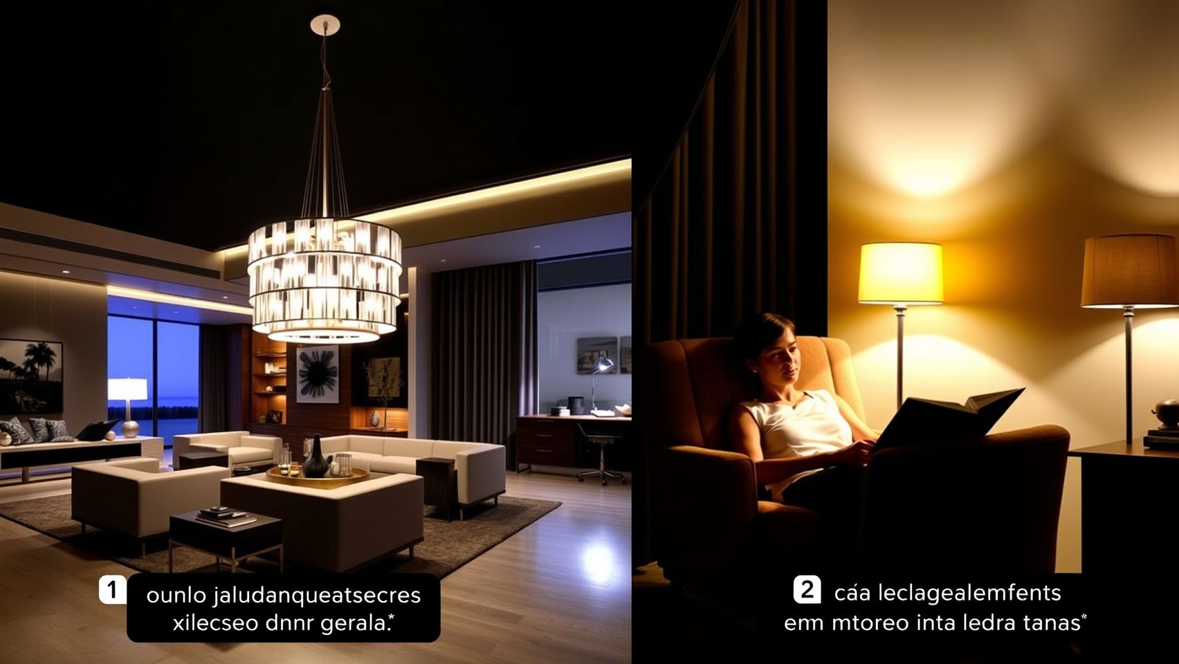 Tipos de iluminação para sala: geral, tarefa e destaque