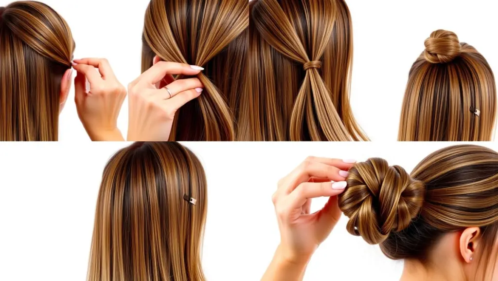 Tutorial em Imagens: Cabelo Meio Preso com Nó Moderno - Passo a Passo Simples