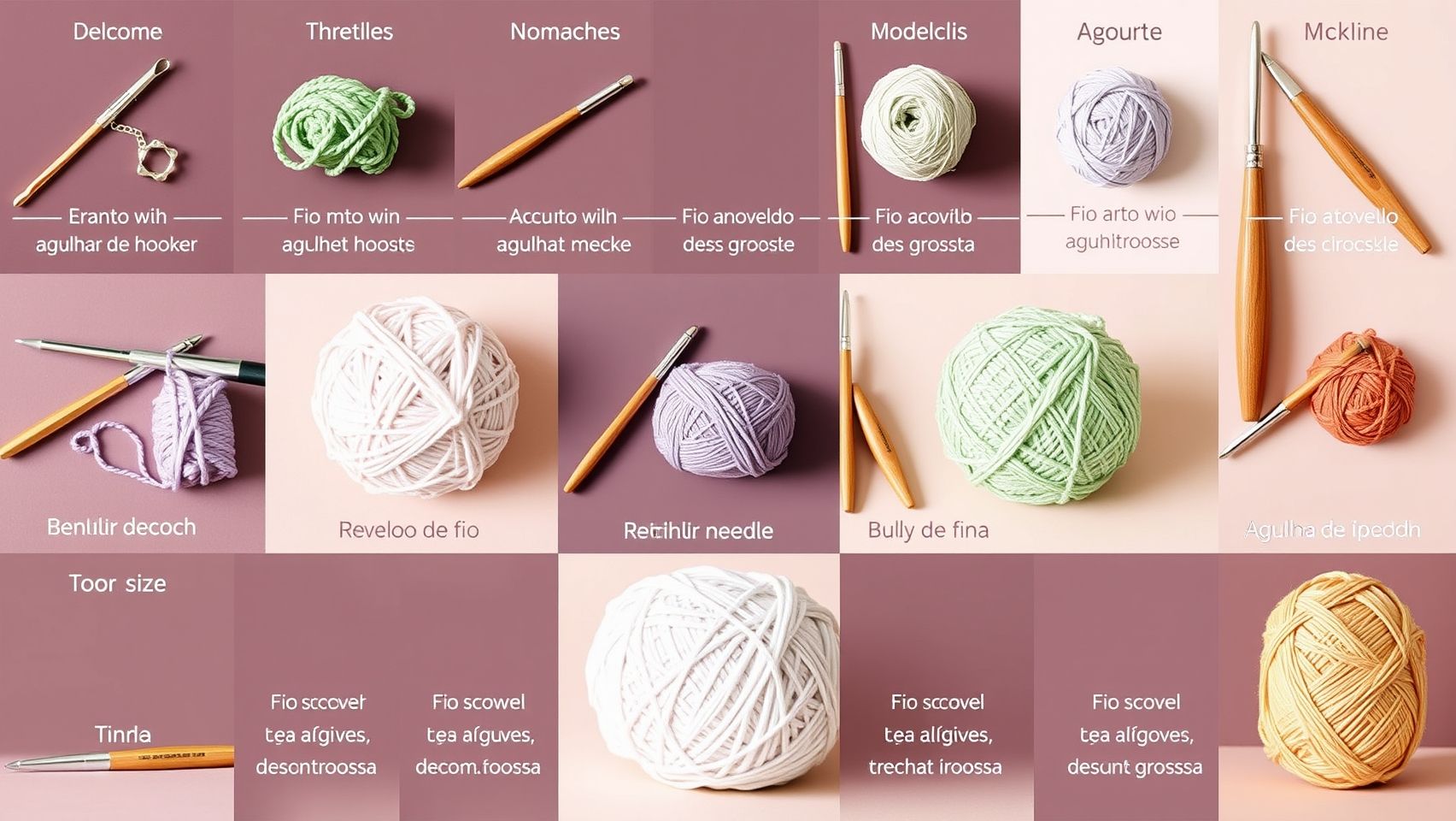 Guia visual: Qual agulha de crochê usar para cada tipo de fio de amigurumi? Encontre o tamanho ideal para um acabamento perfeito.