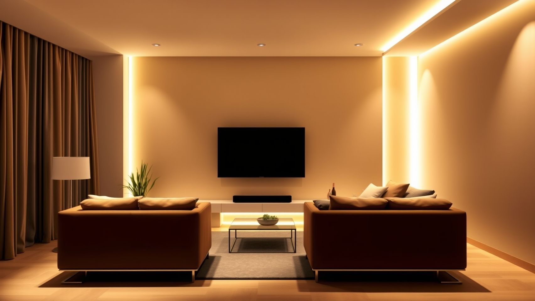 Iluminação com fitas de LED: toque moderno e aconchegante para a sala