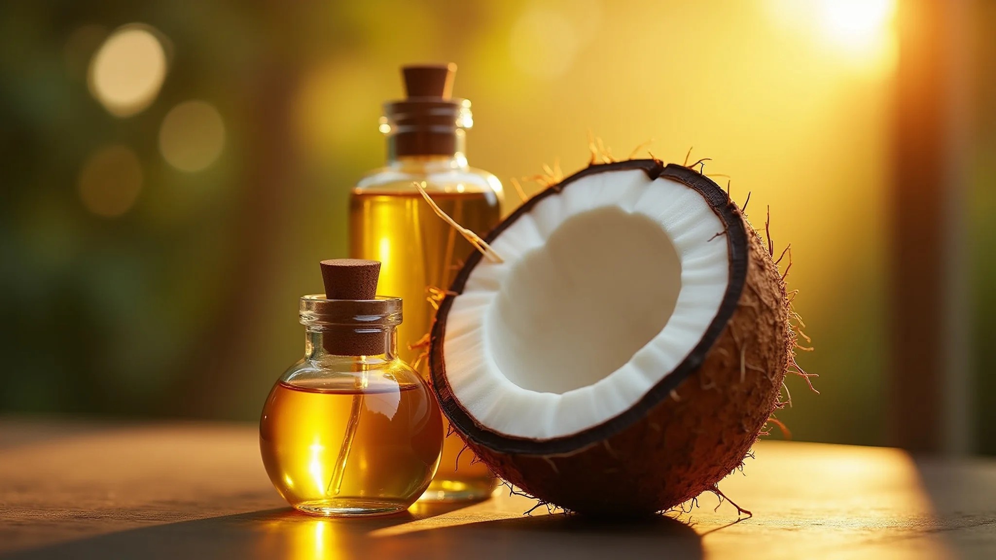 Cabelo crespo recebendo umectação com óleo de coco para nutrir e dar brilho.