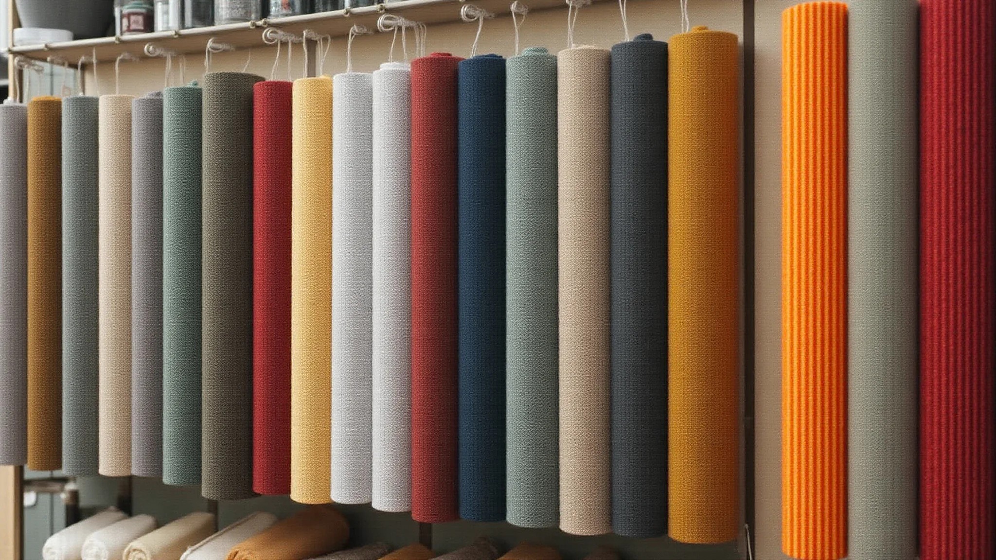 Diversos tapetes em loja de decoração brasileira