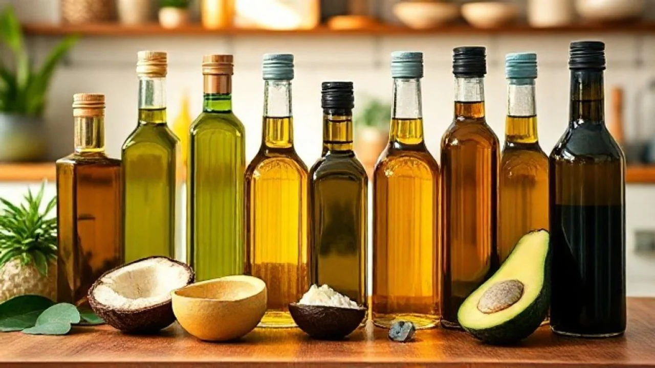 Óleos vegetais brasileiros para umectação: coco, oliva, argan, abacate, rícino.