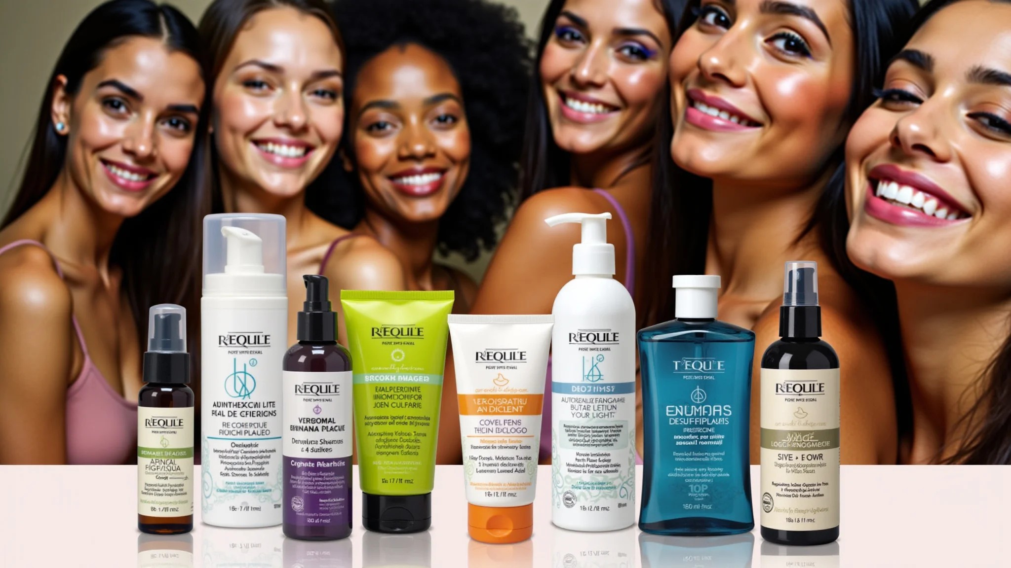 Diversos demaquilantes e produtos de skincare.