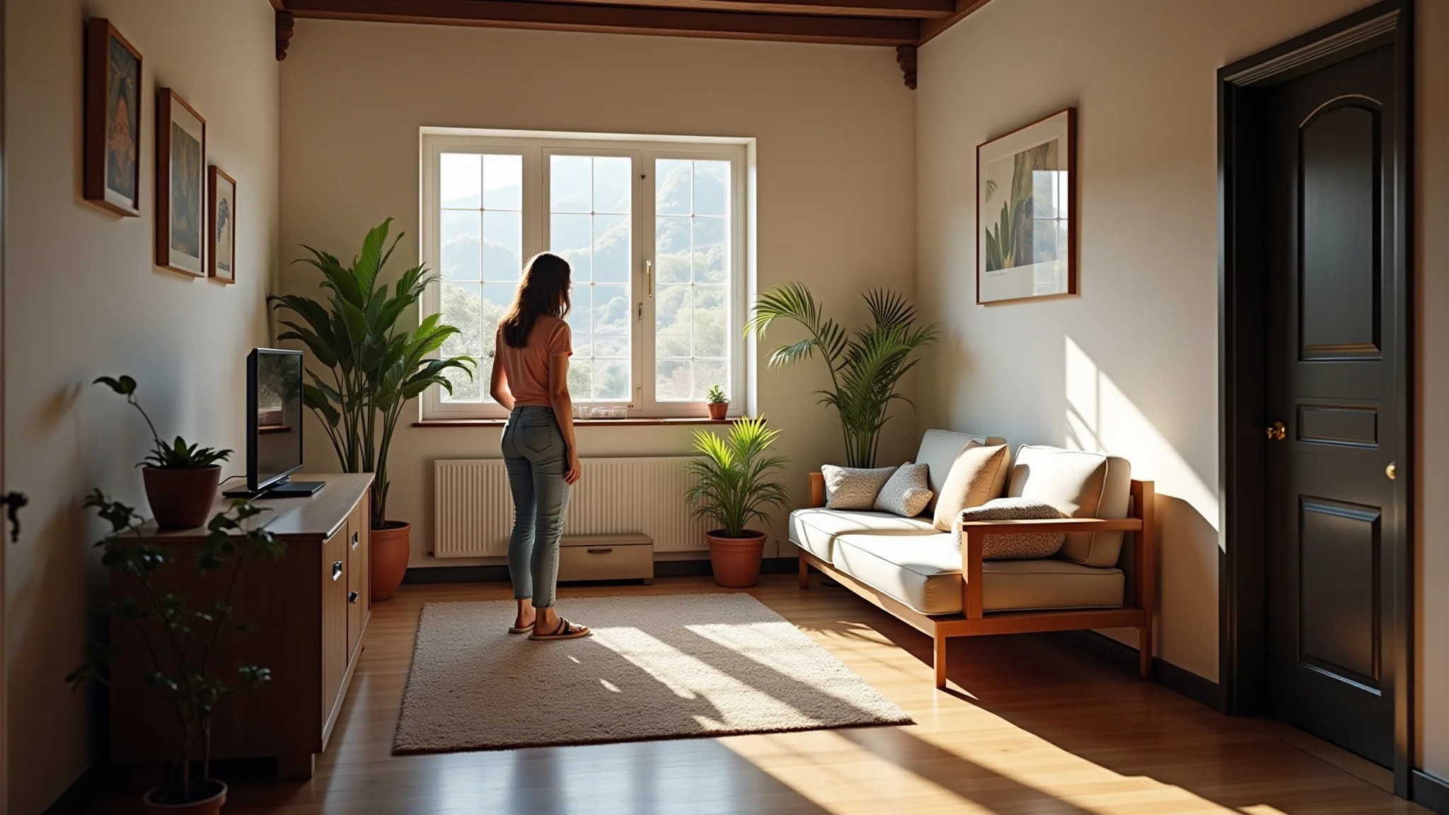Sala pequena e simples decorada com dicas práticas, mostrando um ambiente amplo e acolhedor.