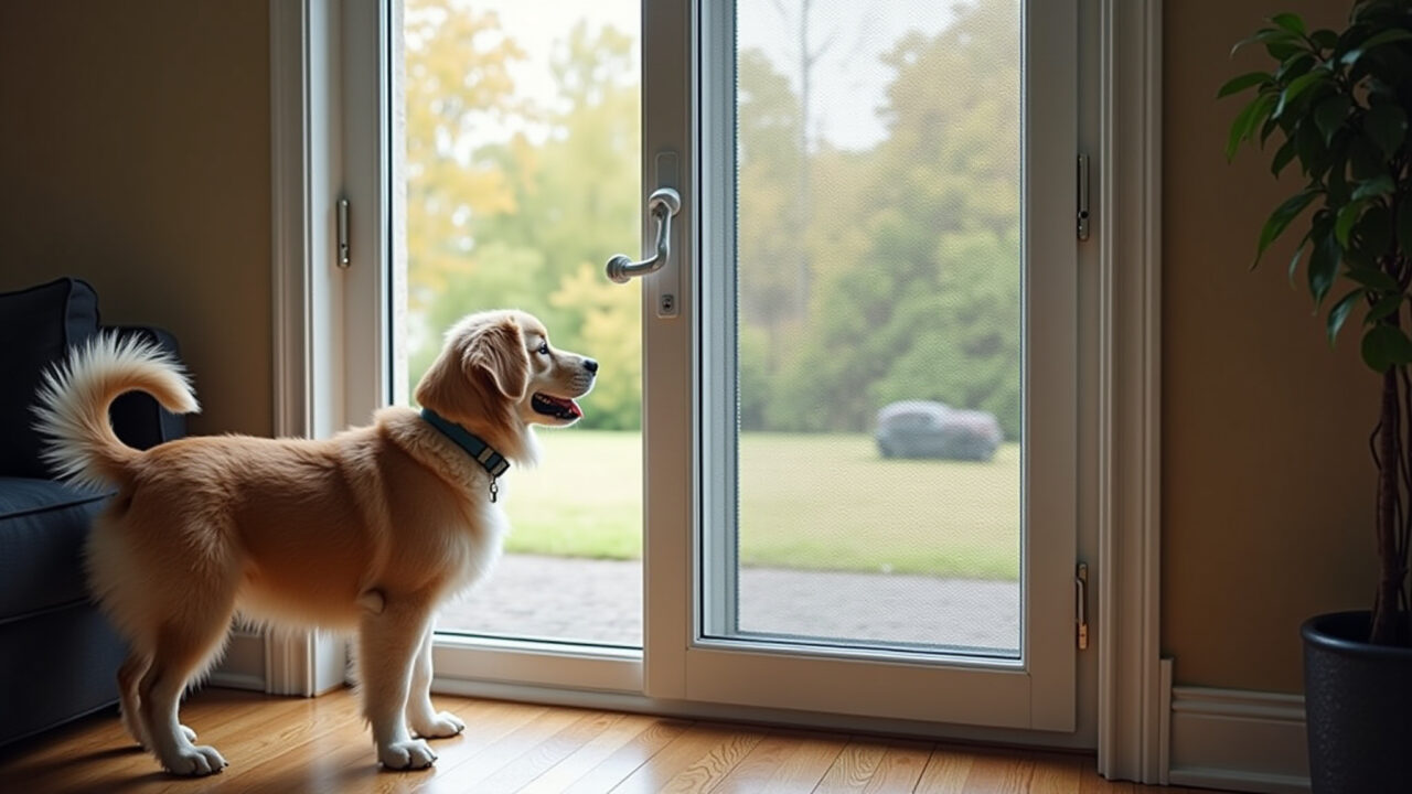 Janelas com telas de segurança para evitar fuga de cães.