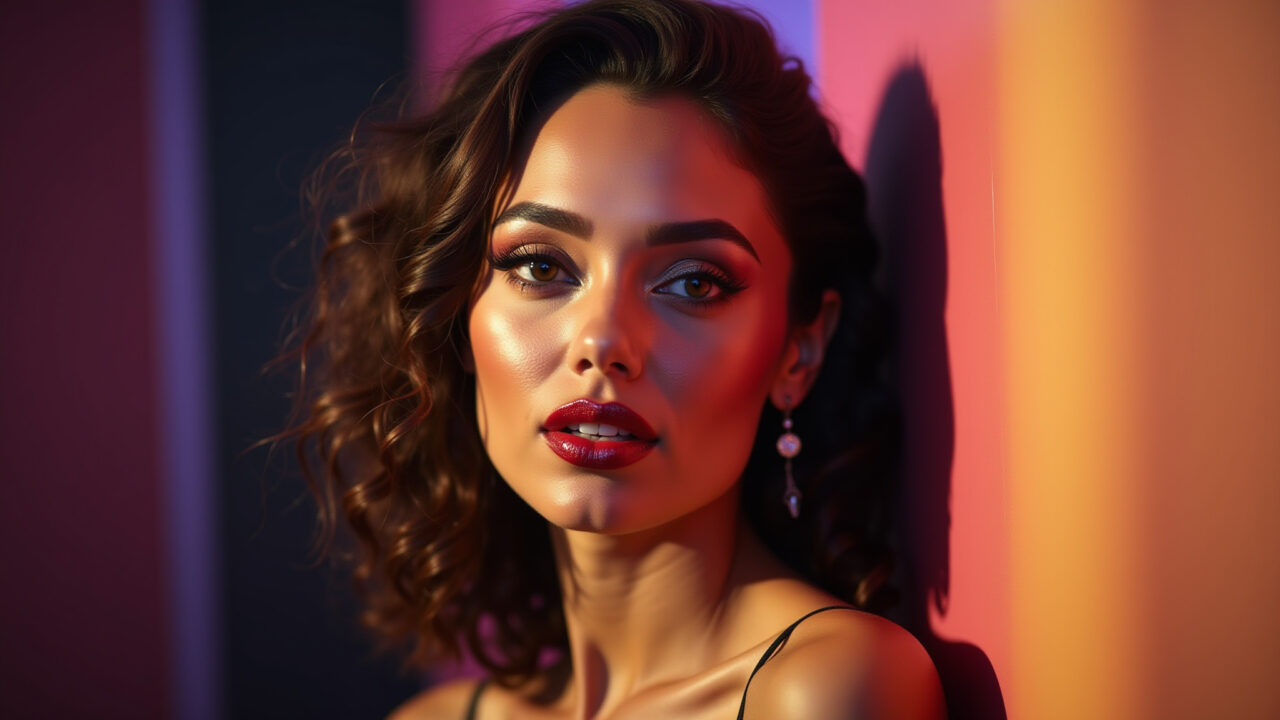 Lábios brilhantes com gloss hidratante com cor