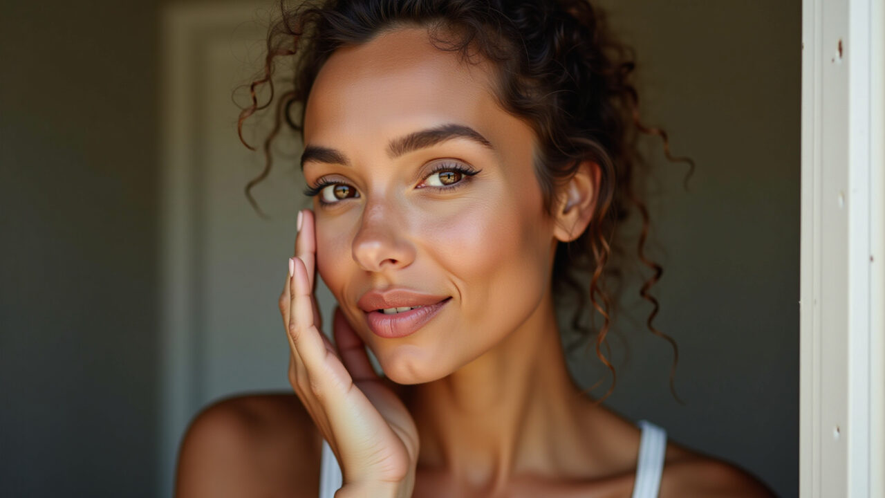 Lábios com cor natural realçada por hidratante