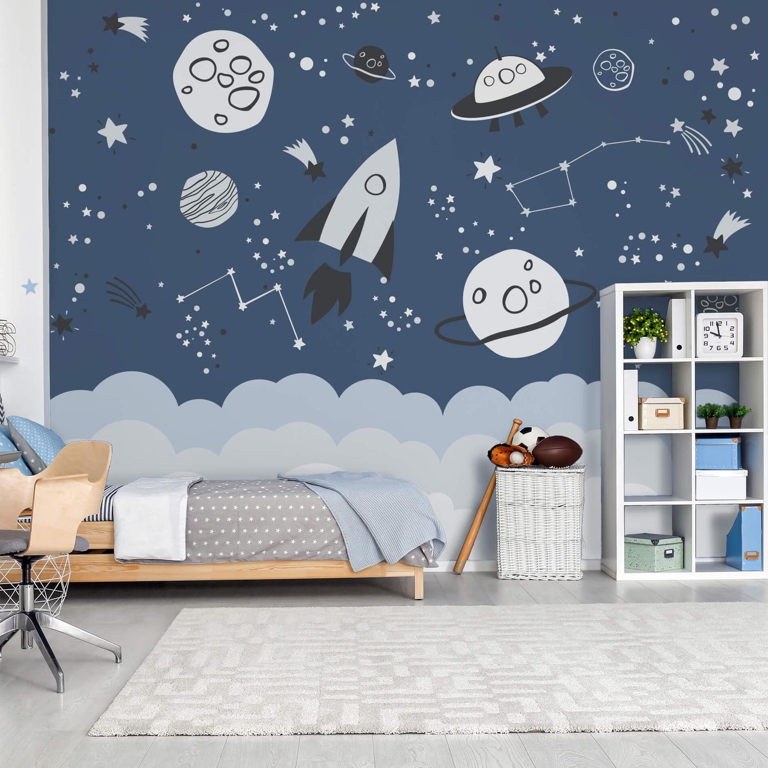 Parede Quarto Menino Planetas e Naves ...