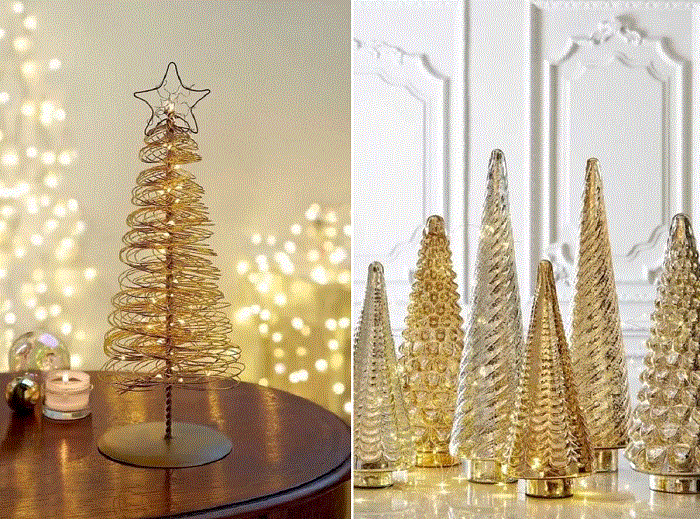 Branco e dourado: decoração de Natal ...