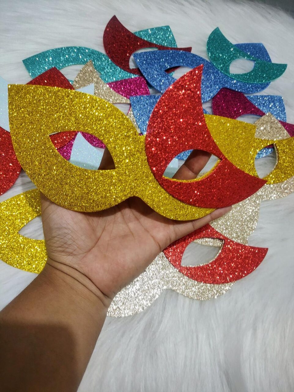 Máscara Eva Glitter Lua 50 UNIDADES com ...