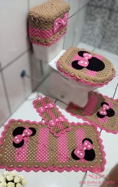 Jogo de tapetes para banheiro Minnie em ...