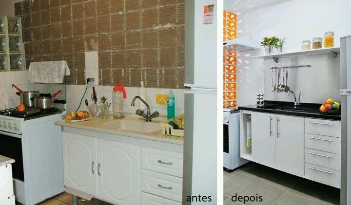 Antes e depois Reforma cozinha