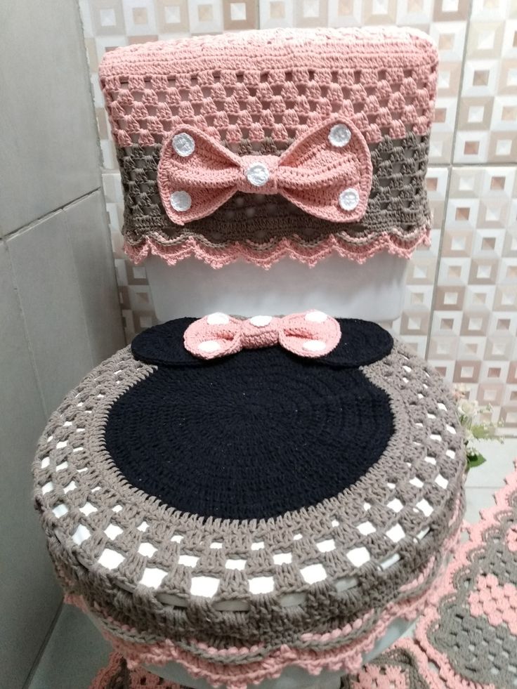 Jogo de banheiro em croche minnie
