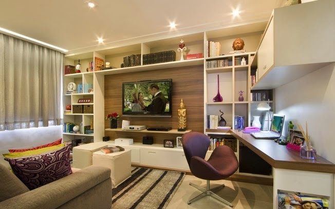 30 Salas com home offices integrados ...