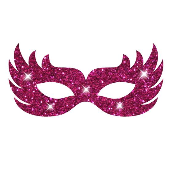 Máscara Carnaval Rosa em EVA c/ Glitter ...
