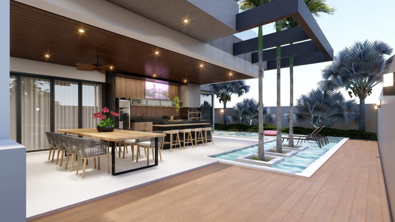 Planta de Casa Sobrado com 4 ...