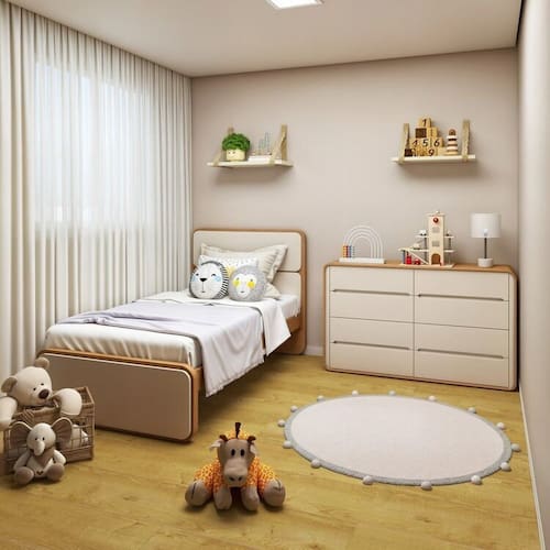 Quarto Infantil com Cama Solteiro Loop ...
