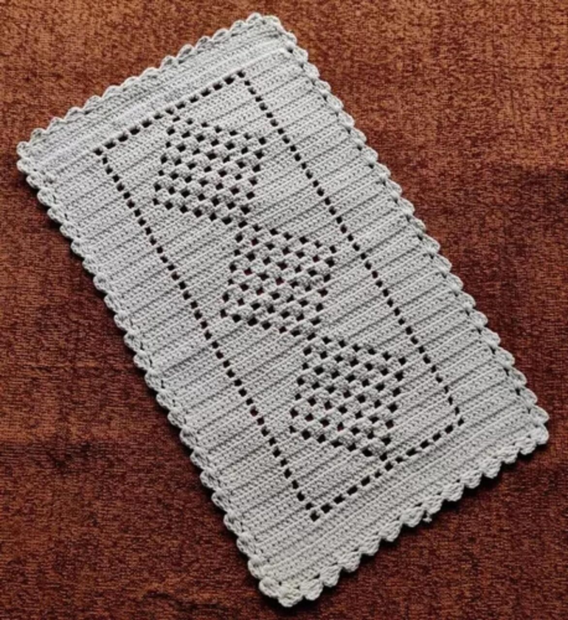 Tapete Crochê Barbante Retangular Cru ...
