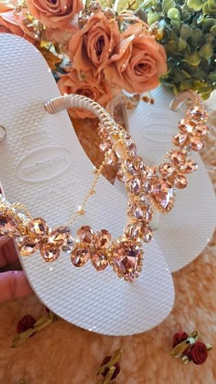Chinelo Havaianas Com Pedraria Flor ...