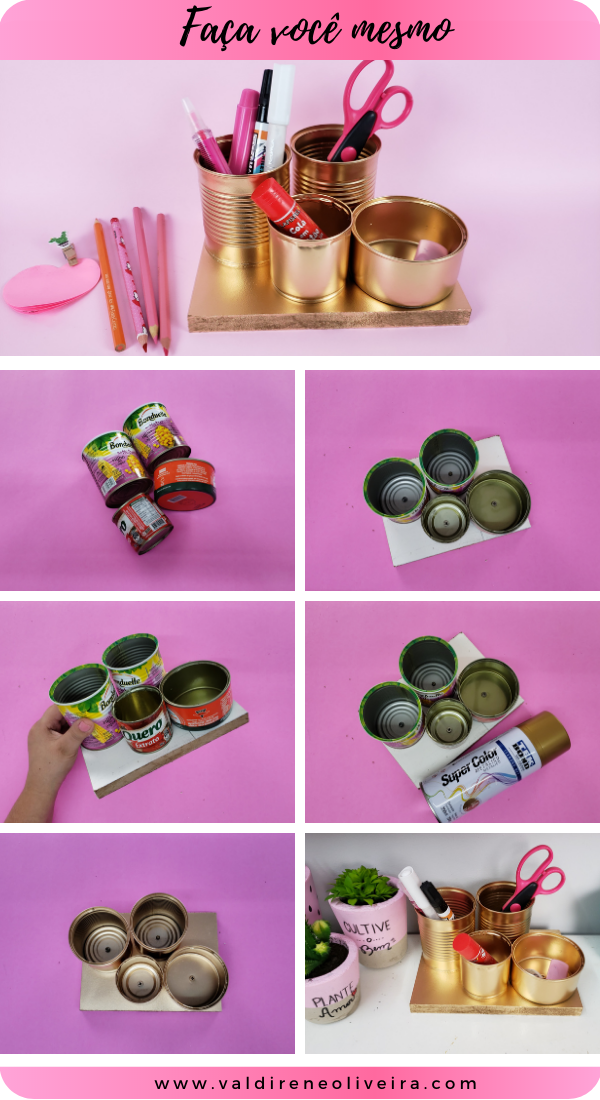 DIY PORTA TRECO COM LATAS - Valdirene ...