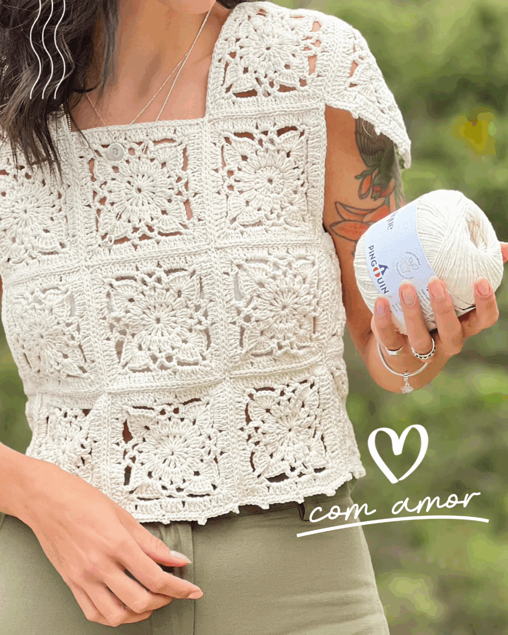 Blusa Gaia - Quadradinhos de crochê ...