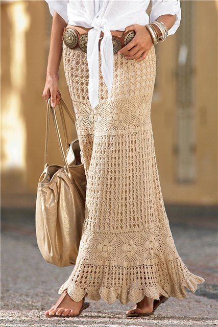 croche, saia longa de croche, saias ...
