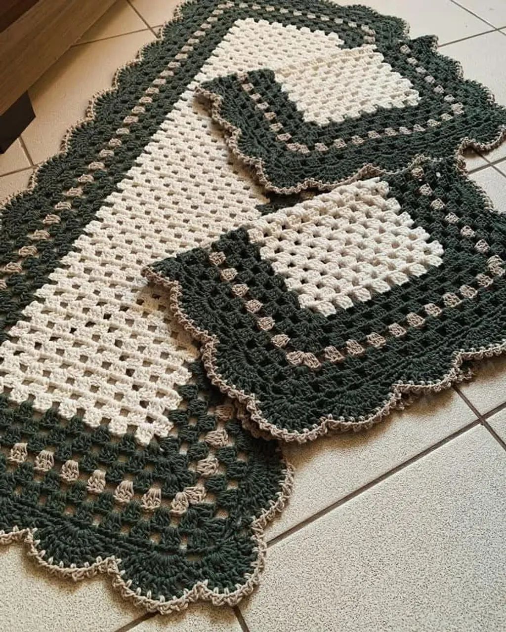 Jogo de Tapetes de Crochê para Cozinha ...
