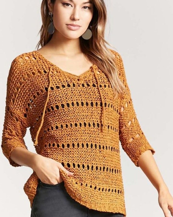 BLUSA CROCHÊ MANGA LONGA ROBBY