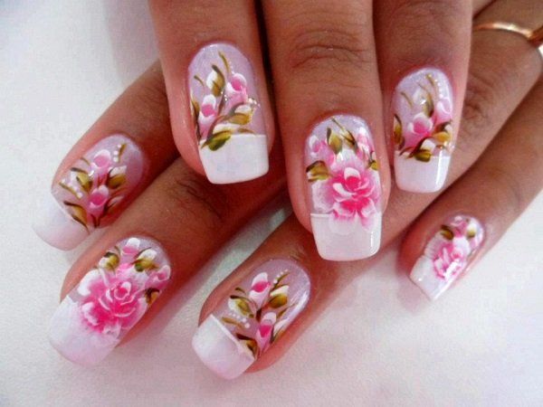 Unhas decoradas com flores - delicadas ...