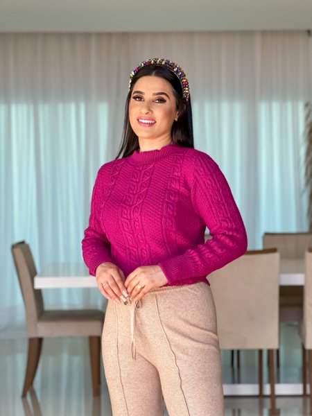 Blusa Tricô Manga longa Detalhes ...