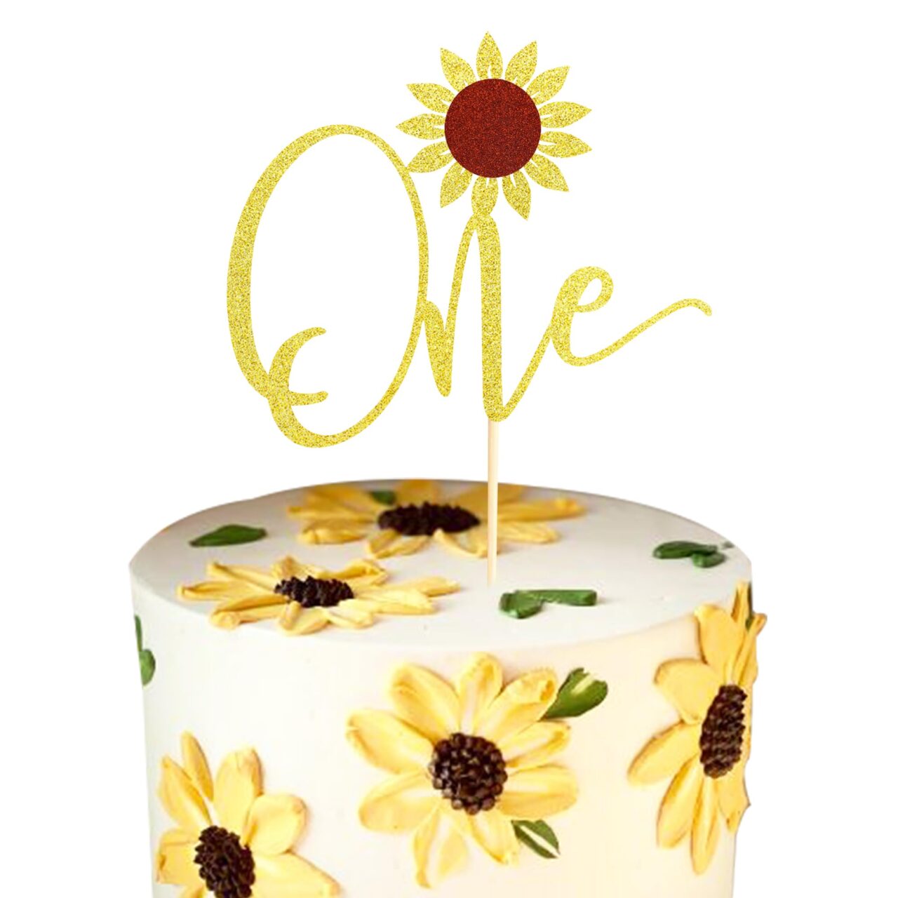 bolo de girassol dourado com glitter ...