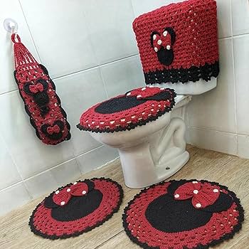 Tapete Crochê Conjunto Banheiro Minnie ...