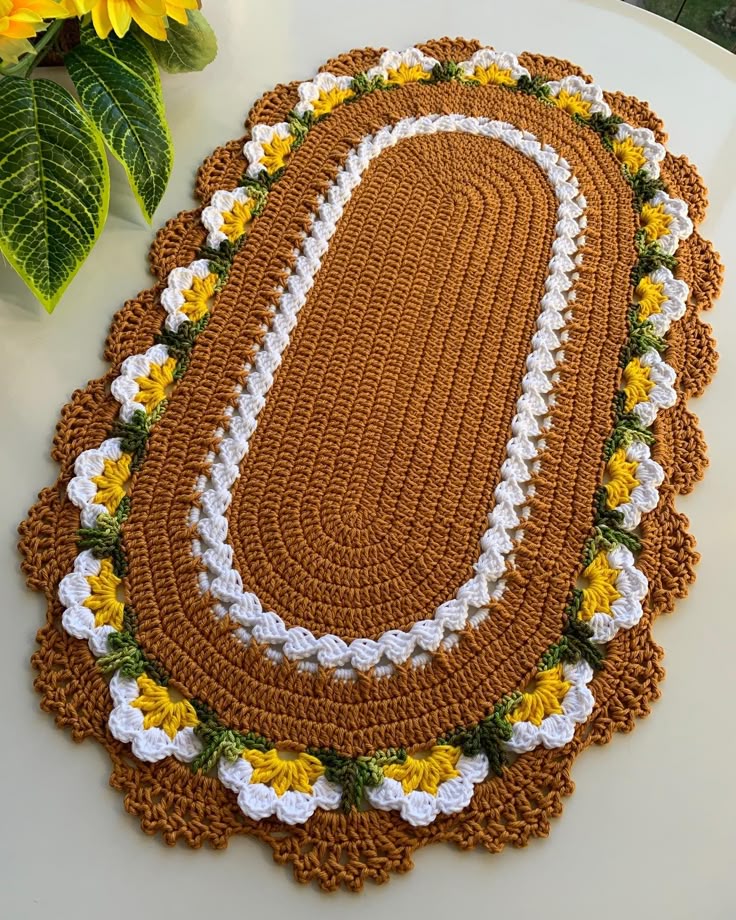 Tapete Amadinho Crocheted Oval Table ...