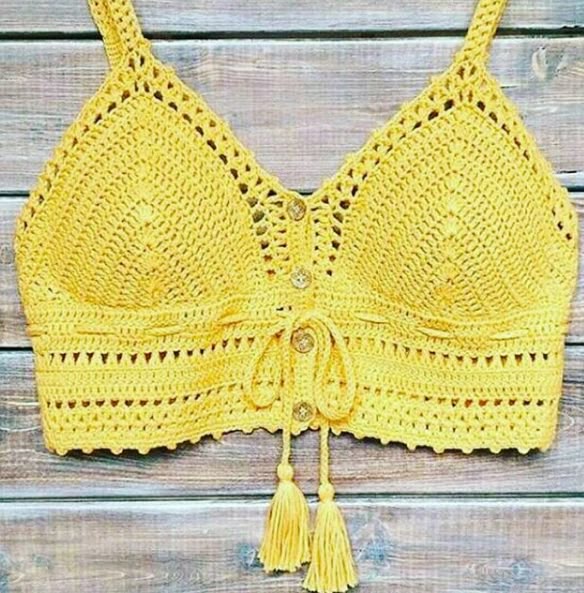 Top biquini de croche praia