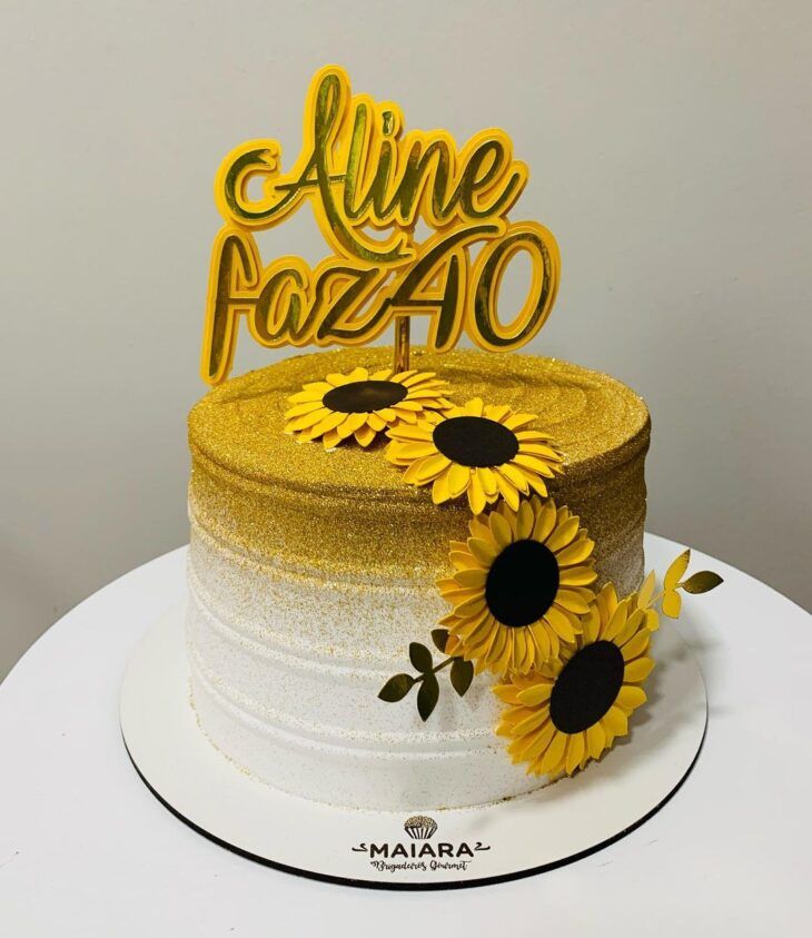 Bolo de girassol: 90 ideias criativas ...