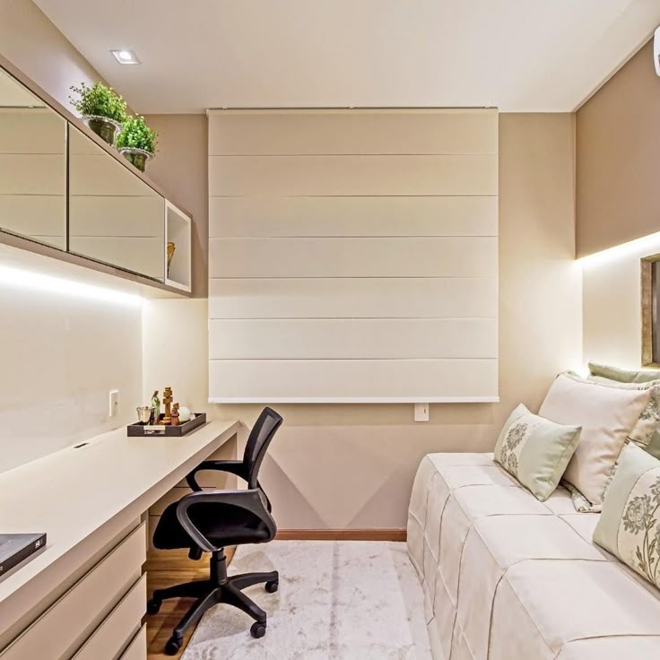 Quarto com escritório: 60 ideias ...