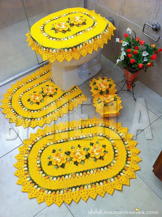 Jogo de Banheiro de Crochê: +80 Modelos ...